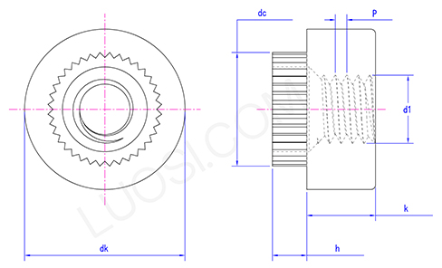 Stainless steel self clinching round rivet bush