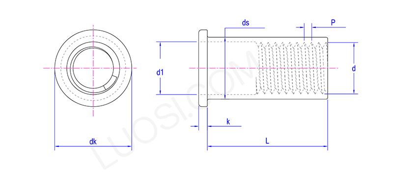 Industry Grade Industry Grade Countersunk Head Riveted Nuts