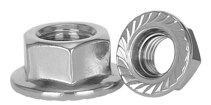 High strength hexagon nuts with flanges